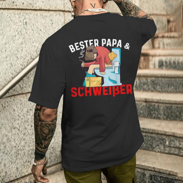 Bester Papa & Schweißer T-Shirt mit Rückendruck Geschenke für Ihn