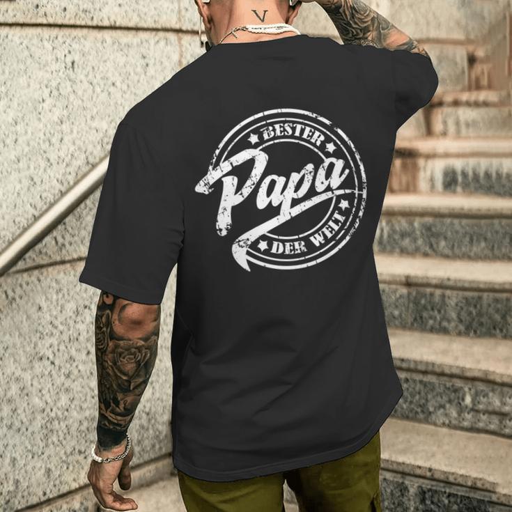 Bester Papa Der Welt Father's Dayintage T-Shirt mit Rückendruck Geschenke für Ihn