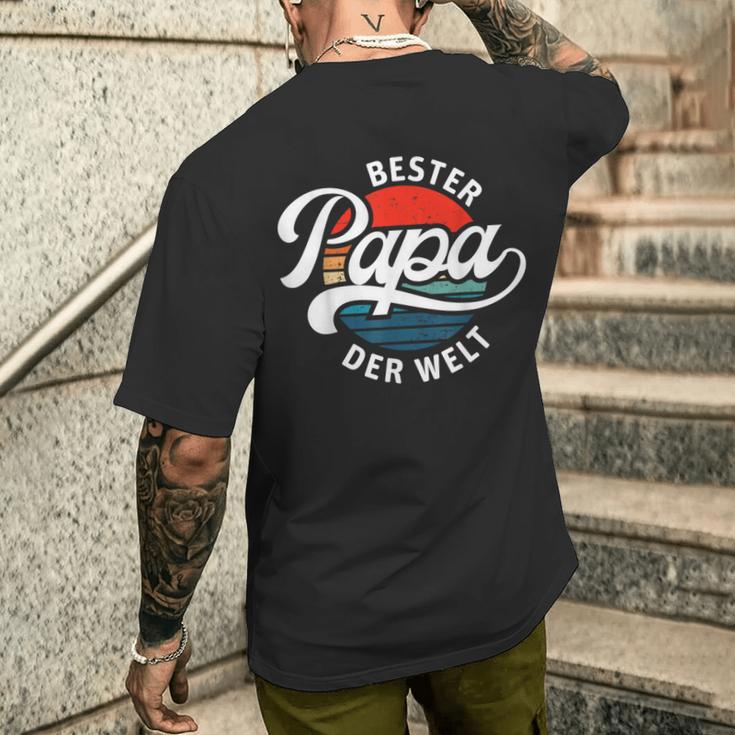 “Bester Papa Der Welt” Retrointage Saying Father's Day T-Shirt mit Rückendruck Geschenke für Ihn