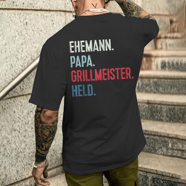 Bester Papa Grillmeister Held Grillen Bester Husann German L T-Shirt mit Rückendruck Geschenke für Ihn