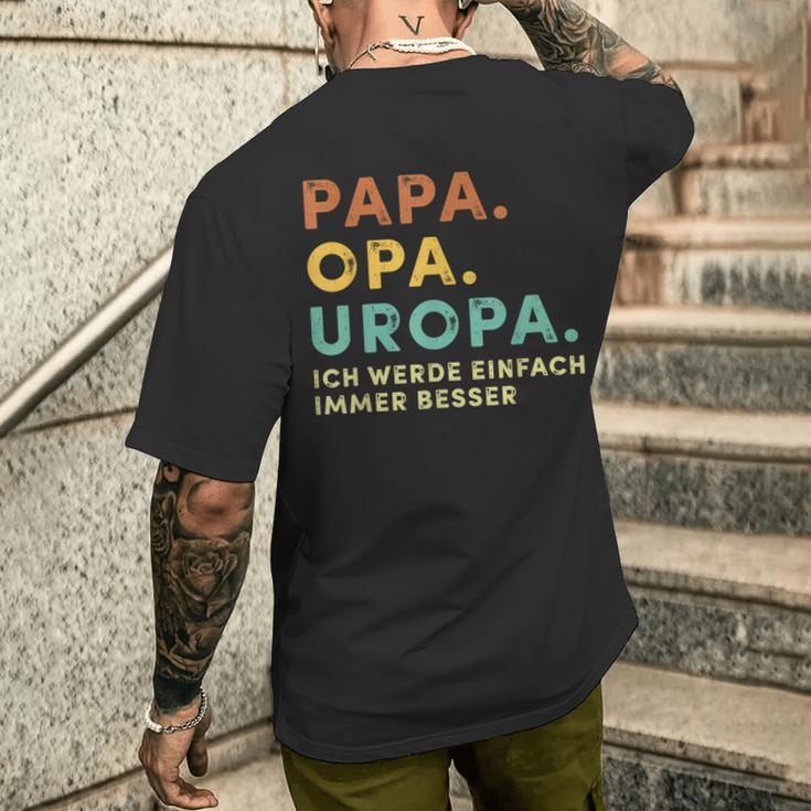 Bester Papa und Opa Retro Kurzärmliges Herren-T-Kurzärmliges Herren-T-Shirt, Perfekt für Vatertag Geschenke für Ihn