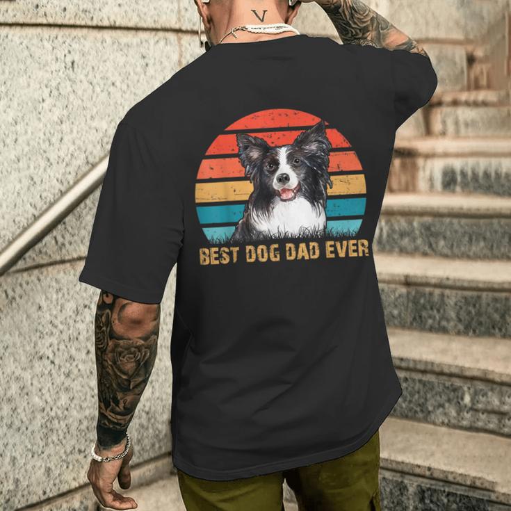 Besthund Papa Allzeit Best Dog Papa Alltimesintage Border Collie T-Shirt mit Rückendruck Geschenke für Ihn