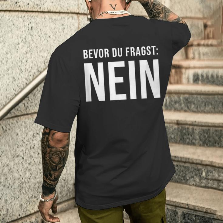 Bevor Du Frag No T-Shirt mit Rückendruck Geschenke für Ihn