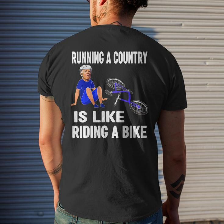 Biden Falls Off Bike Joe Biden Falling Off His Bicycle Mens Back Print T-shirt Gifts for Him