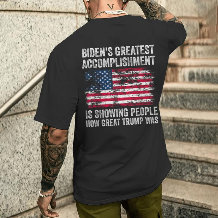 Biden's Accomplishment Is Showing People How Great Trump Was Men's T-shirt Back Print Funny Gifts