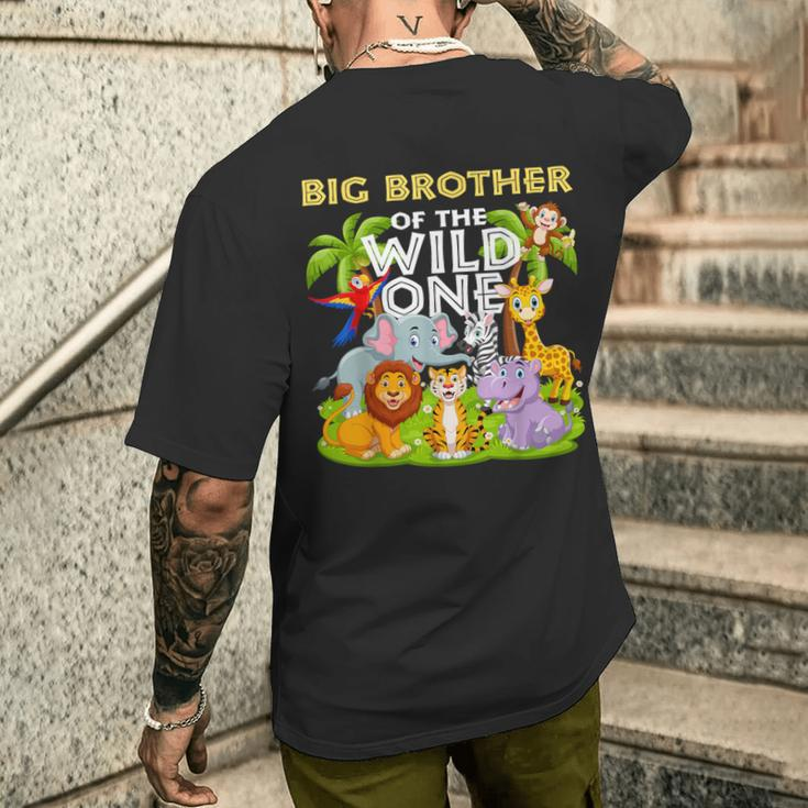 Big Brother Of The Wild One Birthday Animal Safari Jungle Men's T-shirt Back Print Gifts for Him