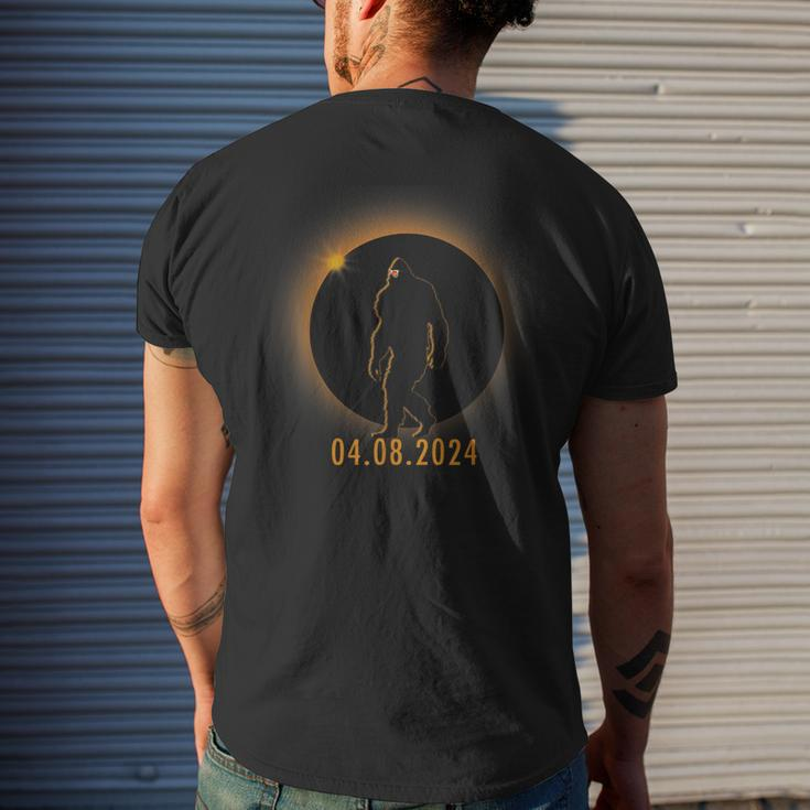 Bigfoot Total Solar Eclipse 2024 Sasquatch Totality Men's T-shirt Back Print Gifts for Him