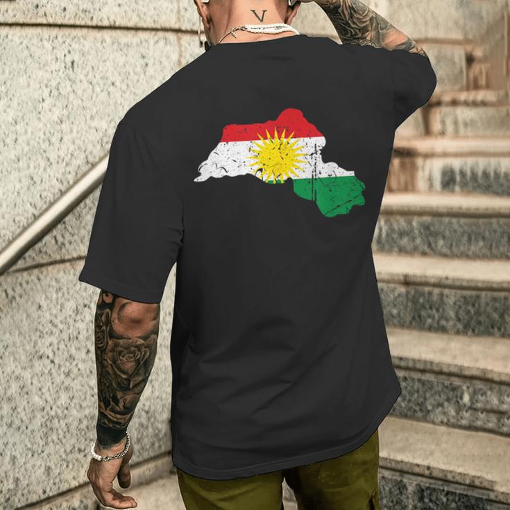 Her Biji Kurdistan Kurden With Kurdistan Flag T-Shirt mit Rückendruck Geschenke für Ihn