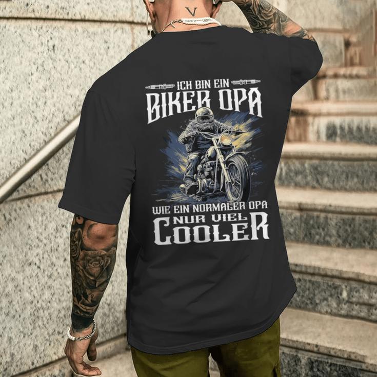 Biker Opa Kurzärmliges Herren-T-Kurzärmliges Herren-T-Shirt, Einzigartiger Motorradfahrer Ruhestand Spruch Geschenke für Ihn