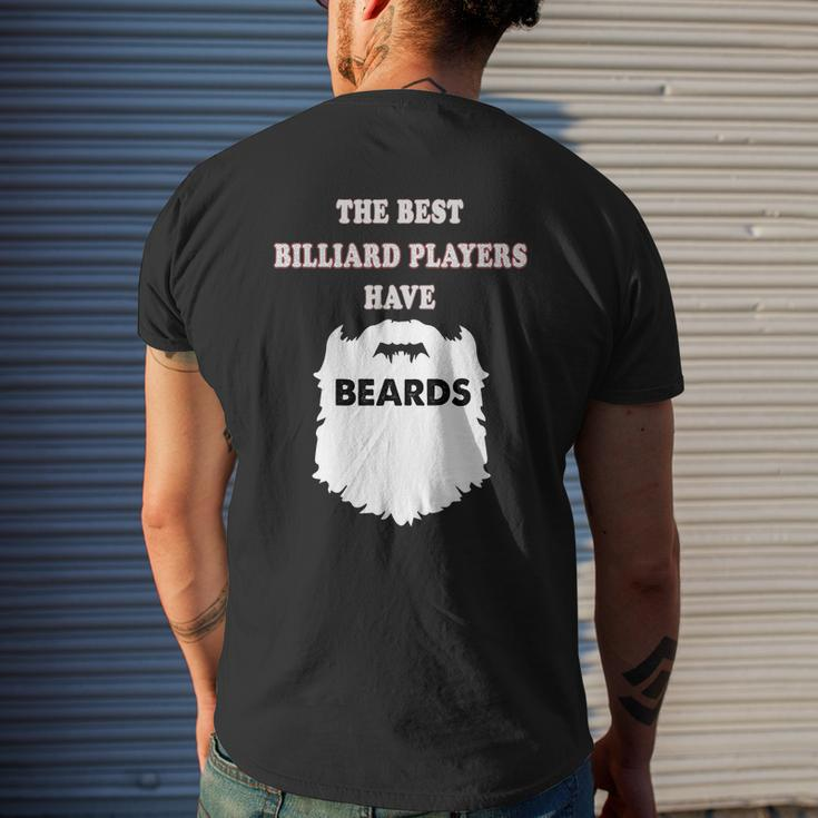 Billiard Player Beards Snooker Pool Bearded Tee Mens Back Print T-shirt Gifts for Him