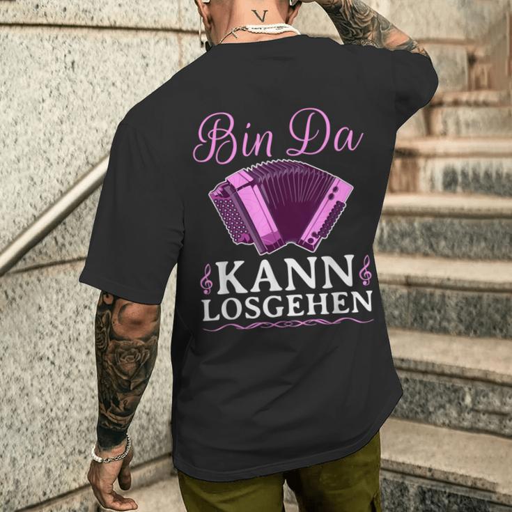 Bin Da Kann Losgehen Styrian Harmonica Squeeze S T-Shirt mit Rückendruck Geschenke für Ihn