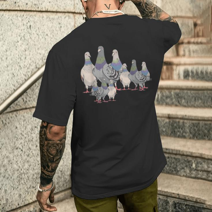 Bird Animal Motif Pigeon T-Shirt mit Rückendruck Geschenke für Ihn