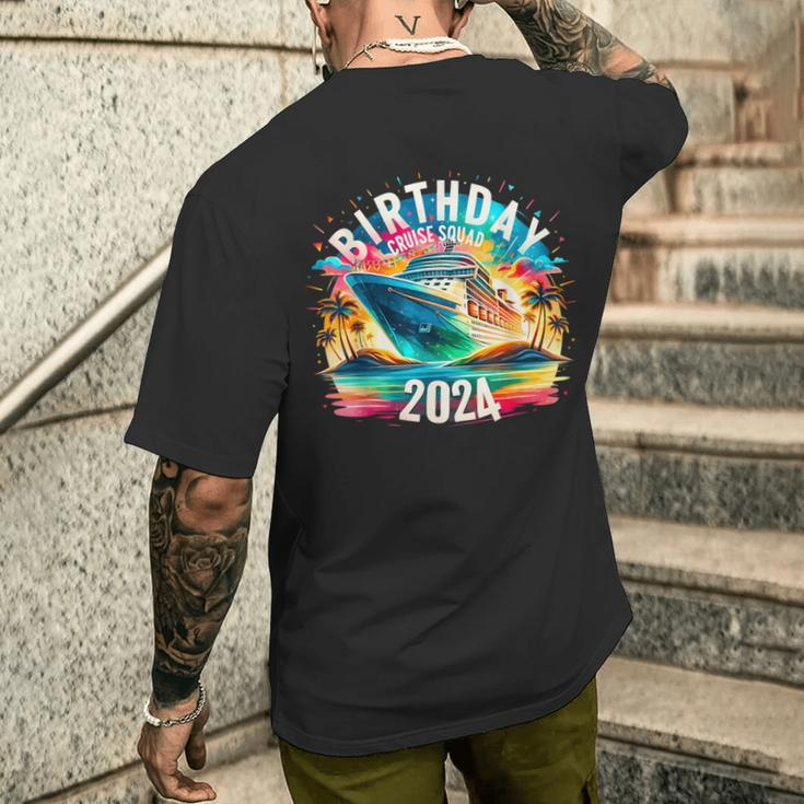 Birthday Cruise Squad 2024 Birthday Party Cruise 2024 Men's T-shirt Back Print Gifts for Him