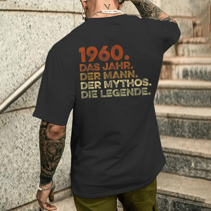 Birthday Vintage 1960 Man Myth Legend T-Shirt mit Rückendruck Geschenke für Ihn