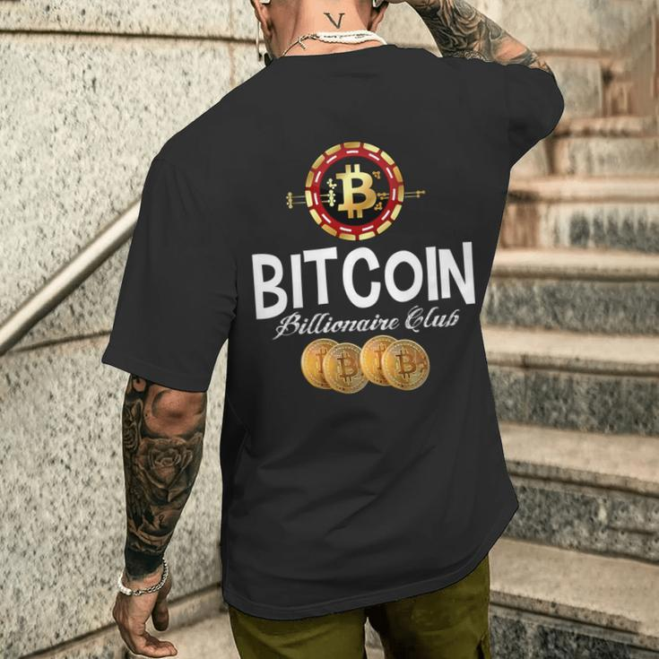 Bitcoin Billionaire Club Cryptocurrency Investors Men's T-shirt Back Print Funny Gifts