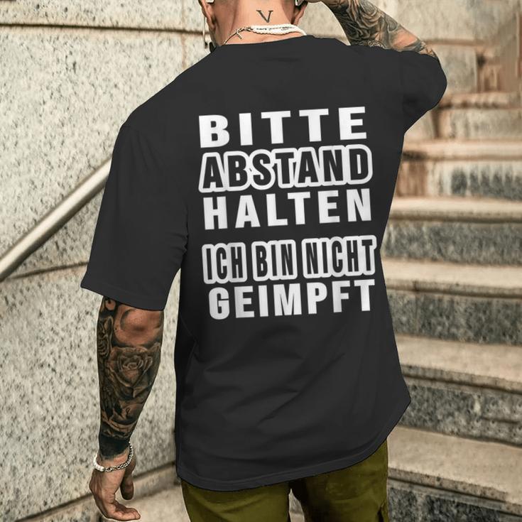 Bitte Abstand Halten Ich Bin Nicht Geimpft Bitte S T-Shirt mit Rückendruck Geschenke für Ihn