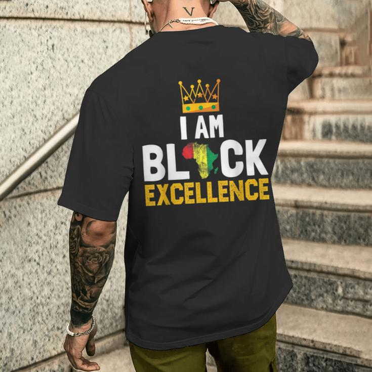 I Am Black Excellence Black History Month Pride & Women Men's T-shirt Back Print Gifts for Him