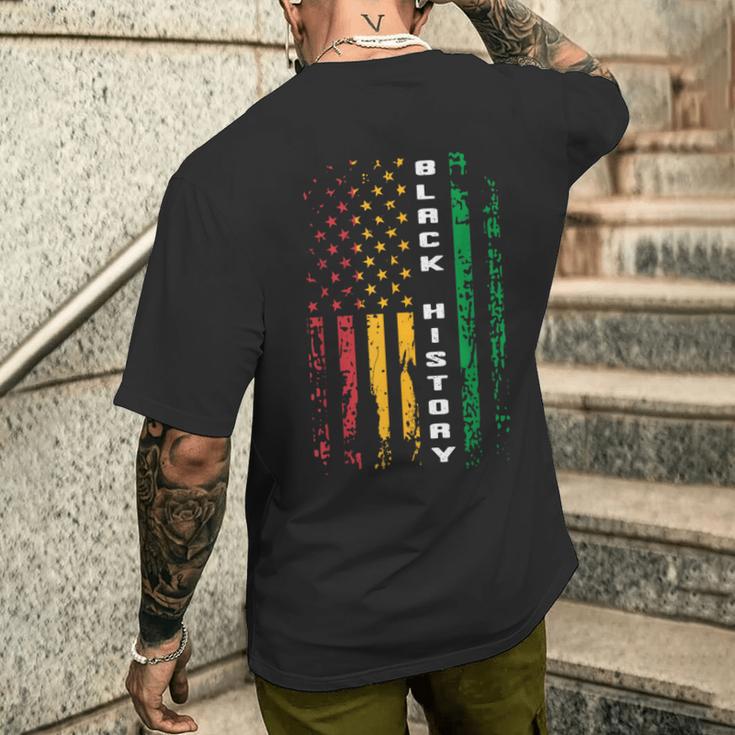 Black History African American Flag Africa Black Pride Men s T shirt Back Print Seseable UK