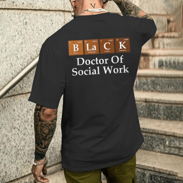 Black History Doctor Of Social Work Graduation Men's T-shirt Back Print Gifts for Him