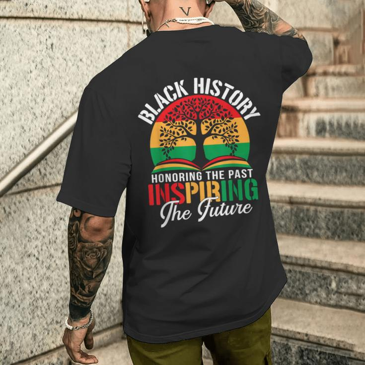Black History Honoring The Past Inspiring The Future Teacher Men's T-shirt Back Print Gifts for Him