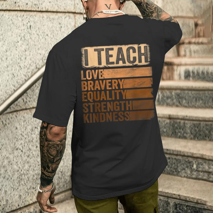 Black History Month Apparel I Teach Black History Teacher Men's T-shirt Back Print Gifts for Him