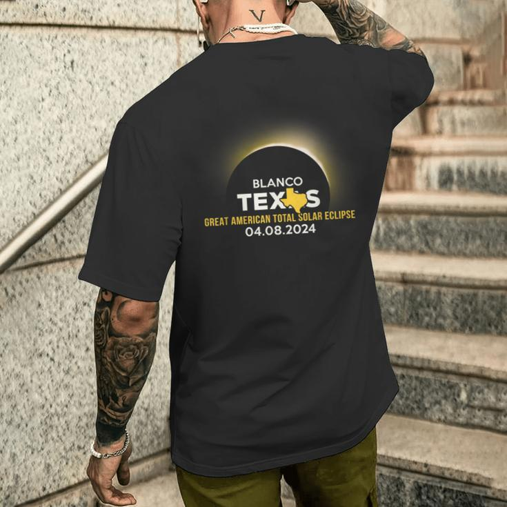 Blanco Tx Texas Total Solar Eclipse 2024 Men's T-shirt Back Print Gifts for Him