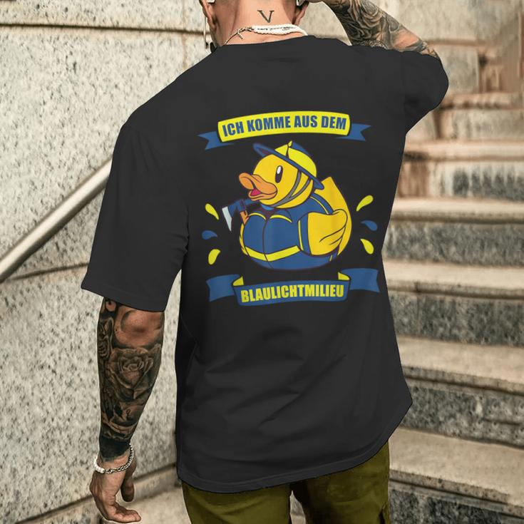 Blaulichtmilieu Thw Einatz Technical Helfswerk T-Shirt mit Rückendruck Geschenke für Ihn