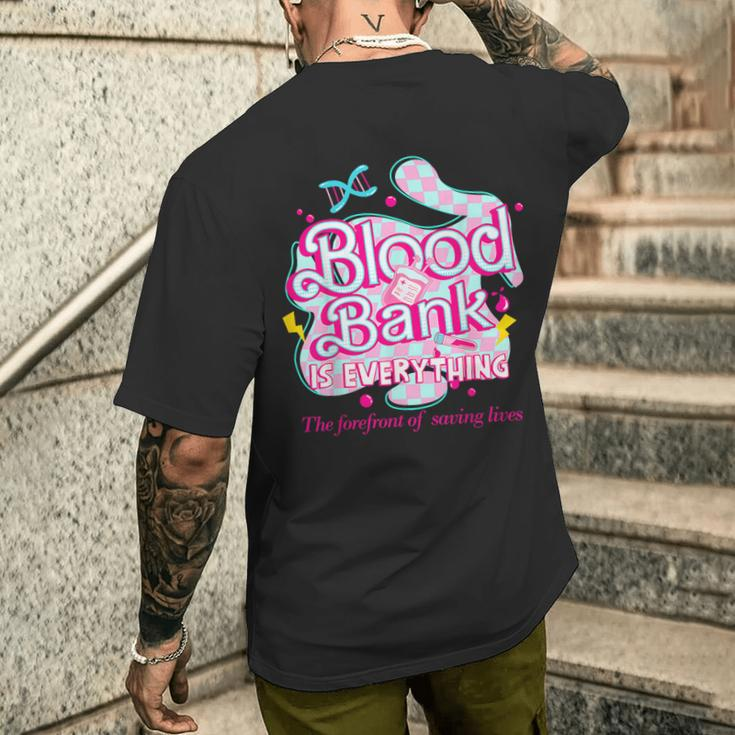 Blood Bank Is Everything Pink Retro Lab Week 2024 Med Tech Men's T-shirt Back Print Gifts for Him
