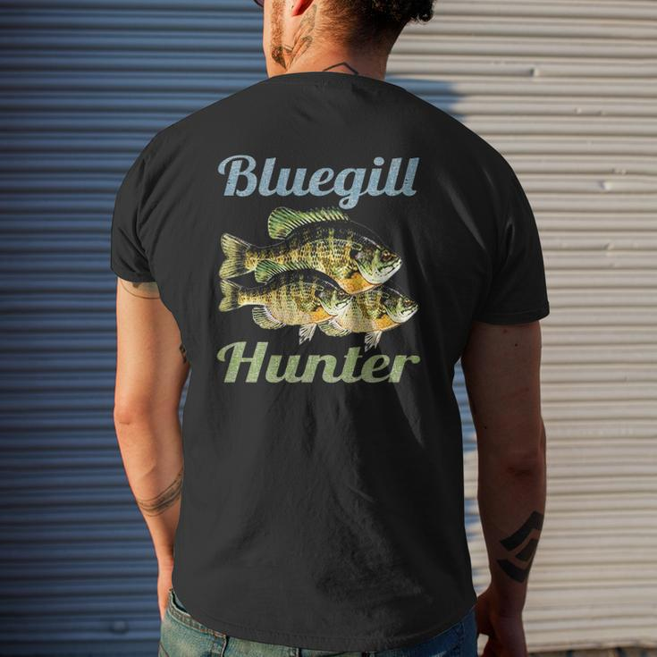 Bluegill Hunter Fishing Dad Fisherman Boy Freshwater Fish Mens Back Print T-shirt Gifts for Him