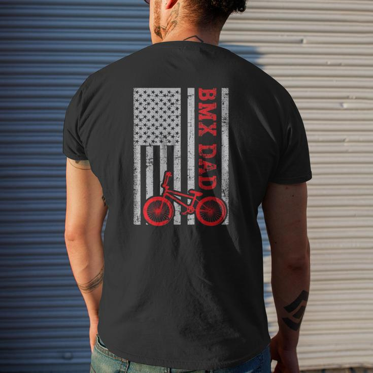 Bmx Dad Patriot Freestyle Bike Father's Day Usa Mens Back Print T-shirt Gifts for Him