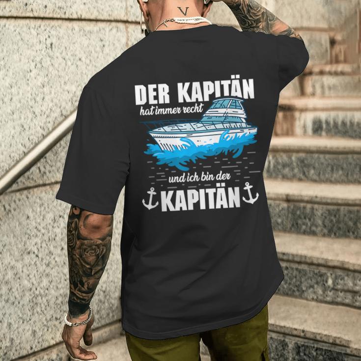 Boat Der Kapitän Hat Immer Right T-Shirt mit Rückendruck Geschenke für Ihn