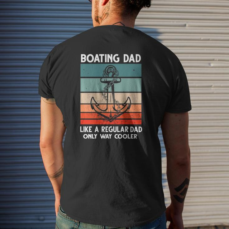Boating Dad Like A Regular Dad Only Way Cooler Boat Mens Back Print T-shirt Gifts for Him