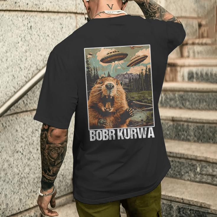 Bober Bóbr Kurwa Polen Meme Selfie Ufo T-Shirt mit Rückendruck Geschenke für Ihn