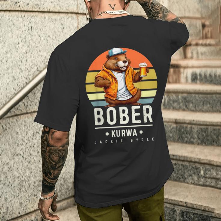 Bober Bóbr Kurwa Polnisch Jakie Bydle Bober Kurwa T-Shirt mit Rückendruck Geschenke für Ihn