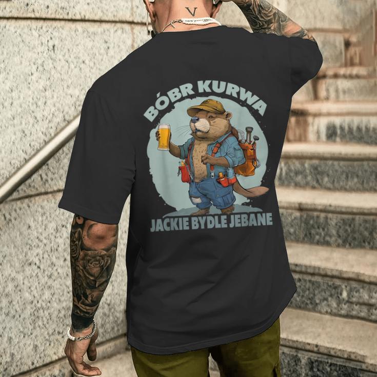 Bober Bobr Kurwa T-Shirt mit Rückendruck Geschenke für Ihn