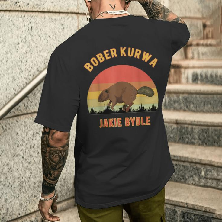 Bober Kurwa Polish Meme Beaver Kurwa Bober T-Shirt mit Rückendruck Geschenke für Ihn
