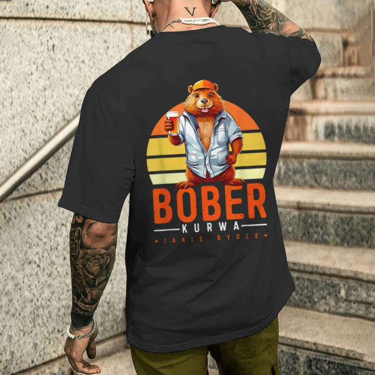 Bober Kurwa Polnisch Bier Bober T-Shirt mit Rückendruck Geschenke für Ihn