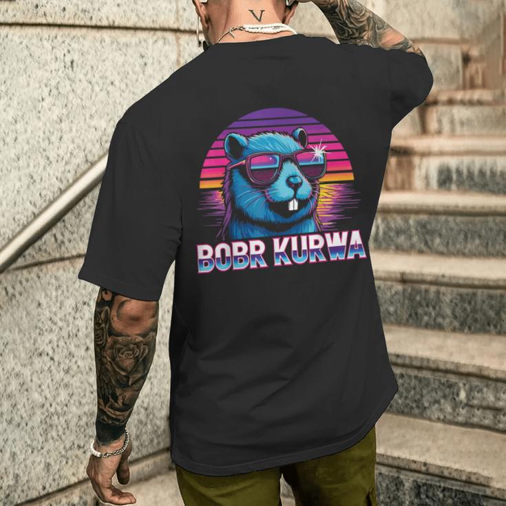 Bóbr Bober Bobr Kurwa T-Shirt mit Rückendruck Geschenke für Ihn