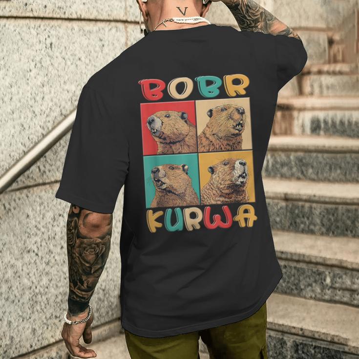 Bobr Kurwa Meme Retro Biber Kurwa T-Shirt mit Rückendruck Geschenke für Ihn