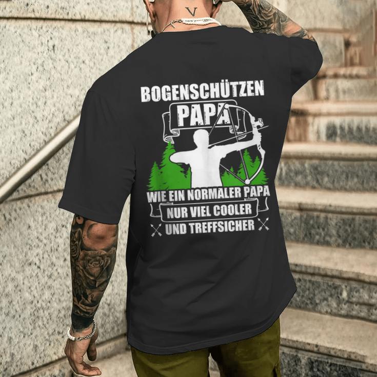 Bogenschützen Papa Pfeil Und Bogen Bogenschießen T-Shirt mit Rückendruck Geschenke für Ihn