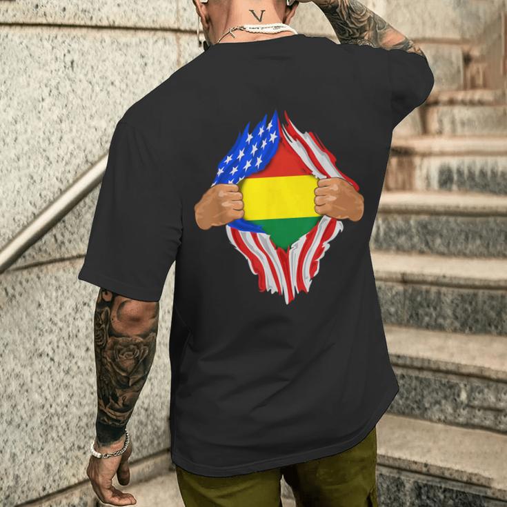 Bolivian Blood Inside Me Bolivia Flag Men's T-shirt Back Print Funny Gifts