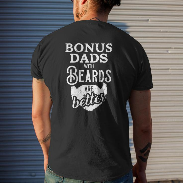 Bonus Dads With Beards Are Better Mens Back Print T-shirt Gifts for Him