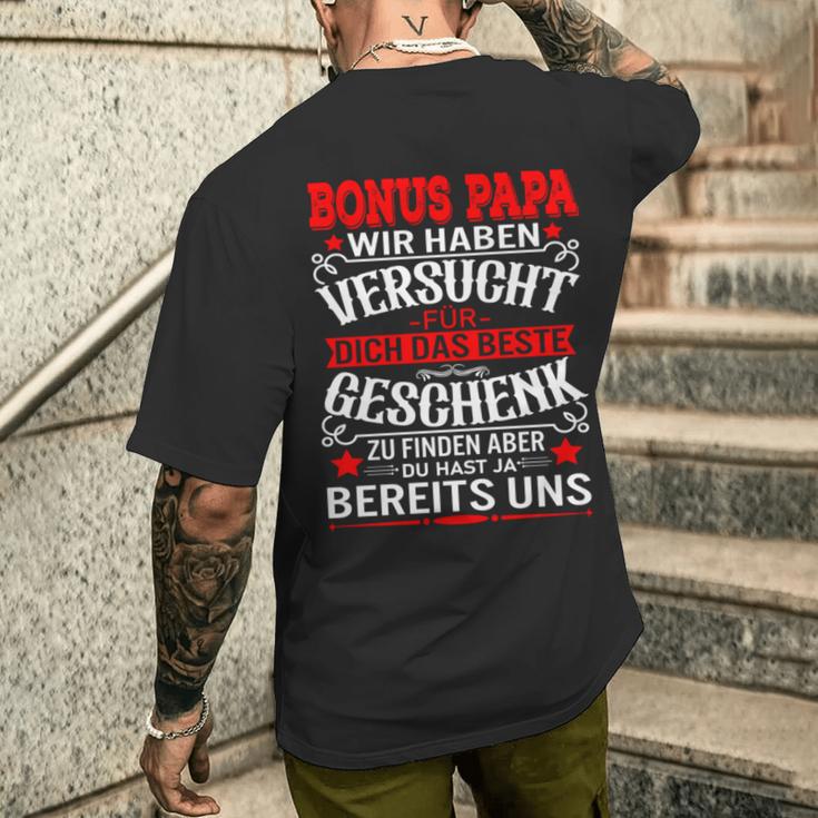 Bonuspapa Best Stepdad Stepdad Bonus Dad T-Shirt mit Rückendruck Geschenke für Ihn