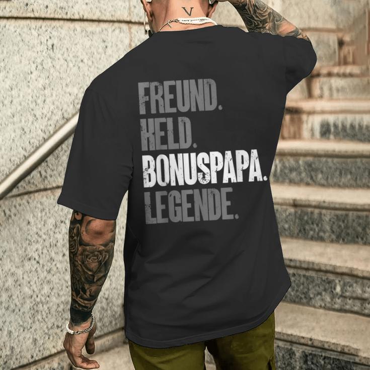 Bonuspapa Bester Stiefpapa Stiefvater Bonus Papa T-Shirt mit Rückendruck Geschenke für Ihn