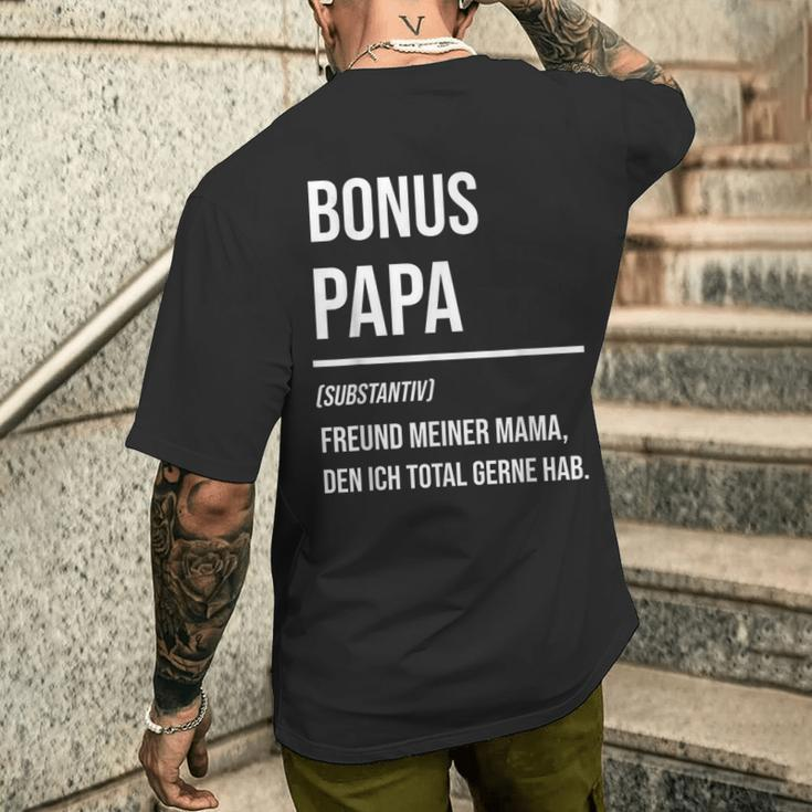 Bonuspapa Bonus Papa Step Dad S T-Shirt mit Rückendruck Geschenke für Ihn