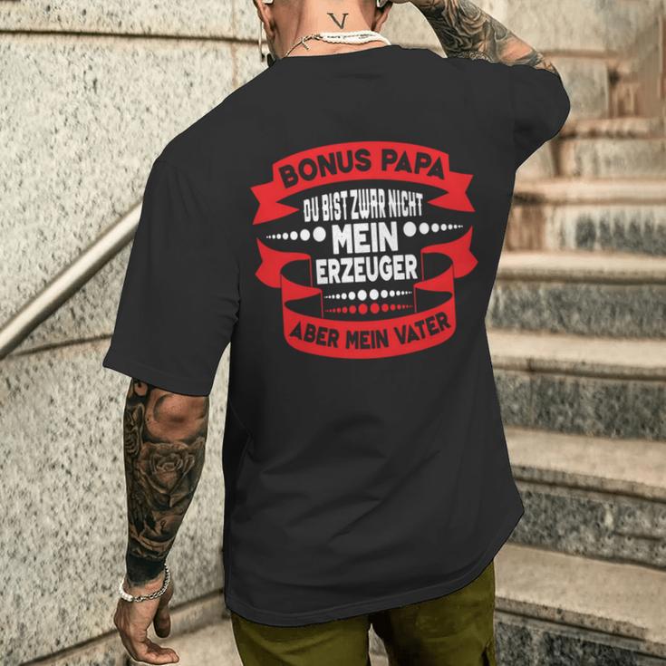 Bonuspapa Step Dad Bonus Dad T-Shirt mit Rückendruck Geschenke für Ihn