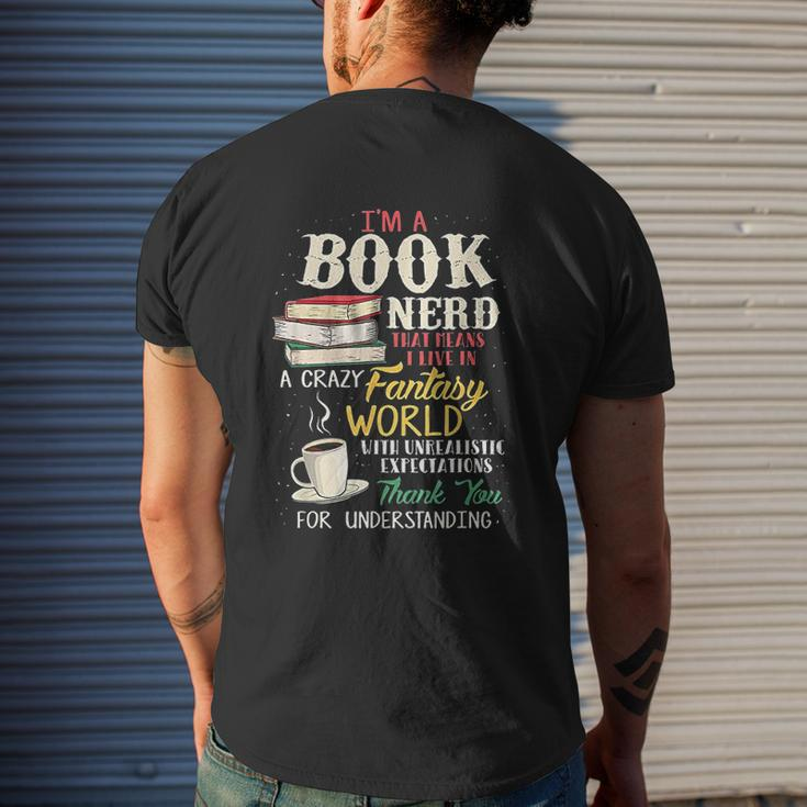 I Am A Book Nerd Book Lover Mens Back Print T-shirt Gifts for Him