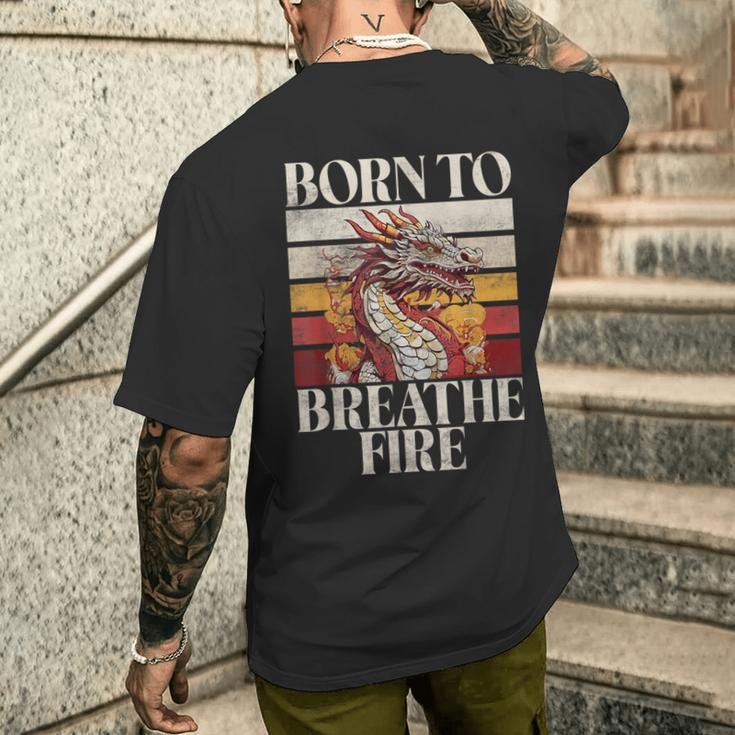 Born To Breath Fire Dragon Men's T-shirt Back Print Gifts for Him