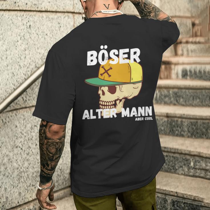 Böser Alter Mann Papa Opa Totenkopf Skullintage Spruch T-Shirt mit Rückendruck Geschenke für Ihn