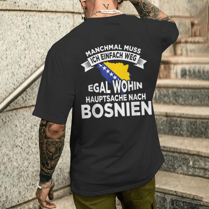Bosnier Bosnia And Herzegovina Bosnian Flag T-Shirt mit Rückendruck Geschenke für Ihn